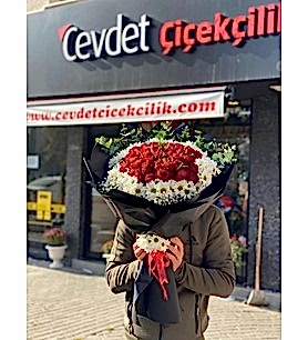 41 Adet Kırmızı Gül Ve Papatya