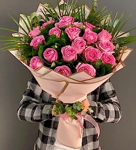 20 Adet Pembe İthal Gül Buketim