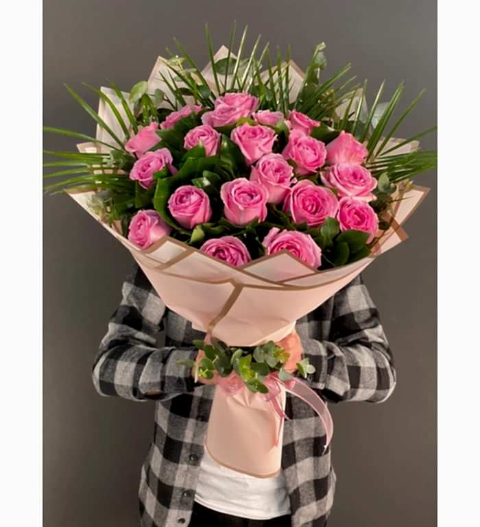 20 Adet Pembe İthal Gül Buketim