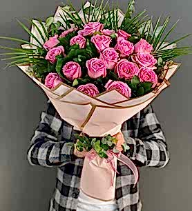 20 Adet Pembe İthal Gül Buketim