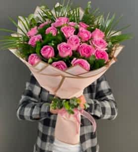 20 Adet Pembe İthal Gül Buketim