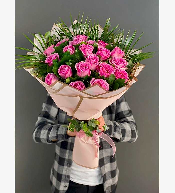 20 Adet Pembe İthal Gül Buketim